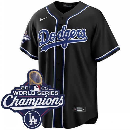 los angeles dodgers black lights out 2025 world series champions jersey Style 2