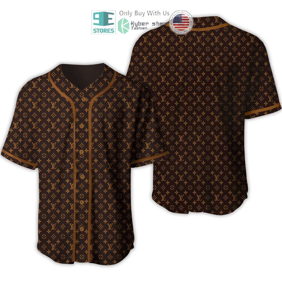 BEST Louis Vuittion Luxury Brand brown pattern Baseball Jersey