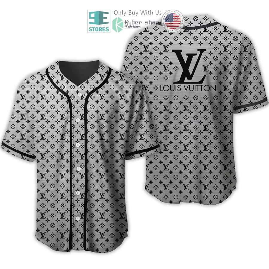 BEST Louis Vuittion Luxury Brand grey pattern Baseball Jersey