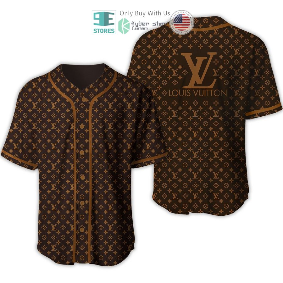 BEST Louis Vuittion Luxury Brand LV logo brown pattern Baseball Jersey