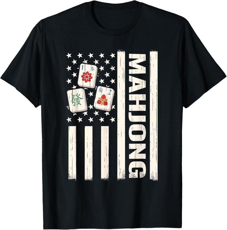mah-jongg US Flag 4th of July mahjong american men T-Shirt Hoodie, Sweatshirt | WearSparks.com