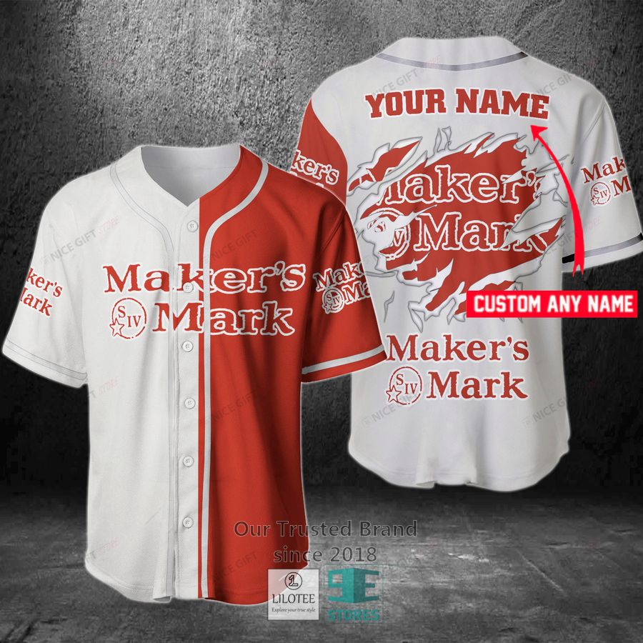 Maker S Mark Your Name Red white Baseball Jersey