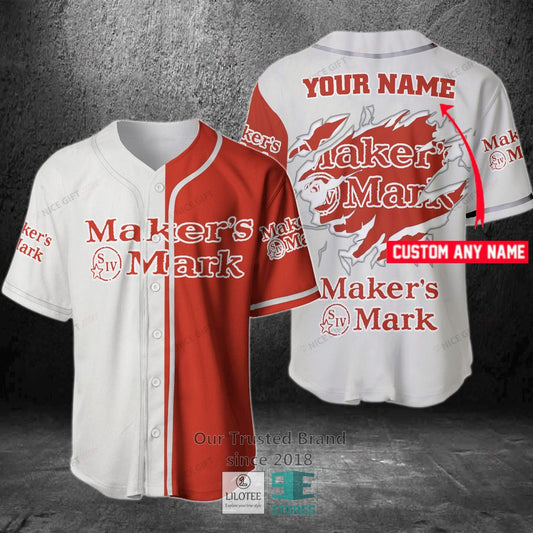 Maker S Mark Your Name Red white Baseball Jersey