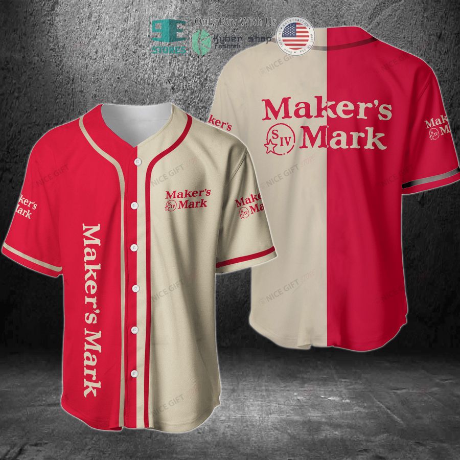 BEST Maker's Mark red cream Baseball Jersey