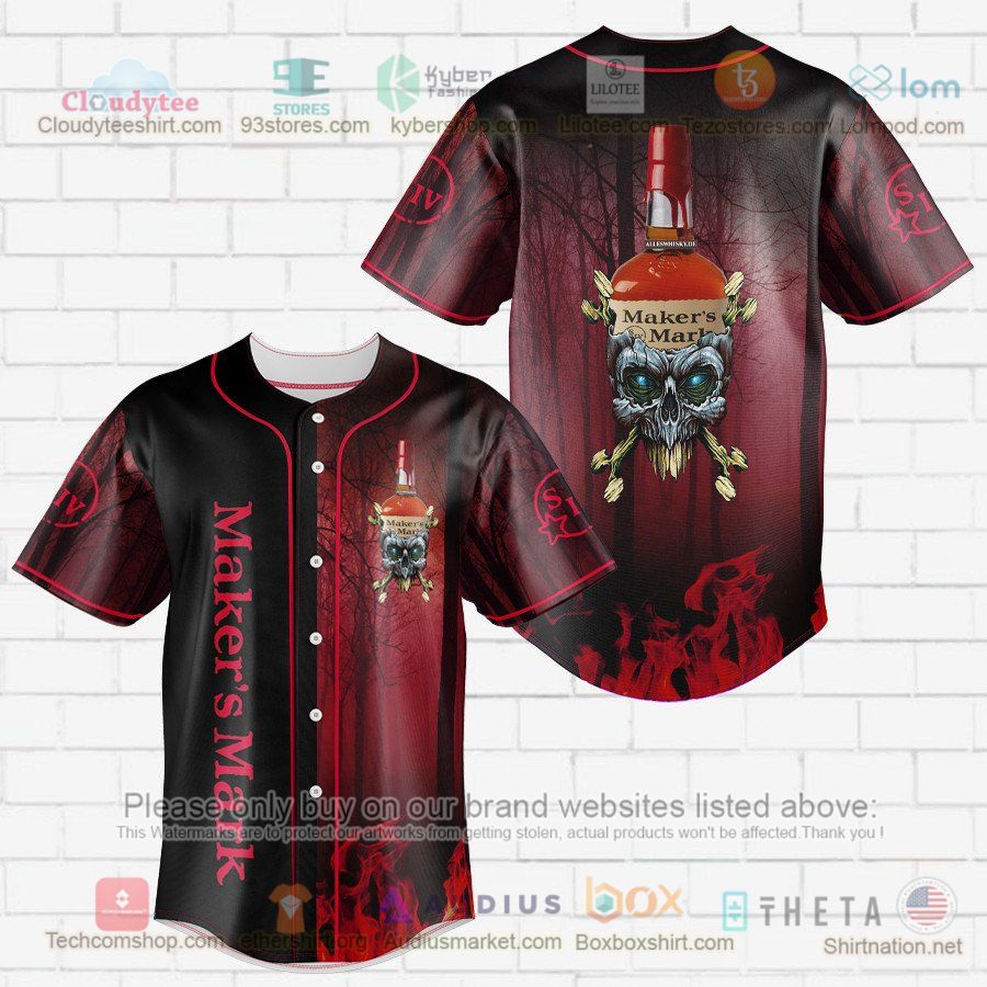 HOT Maker's Mark skull head Baseball Jersey Shirt