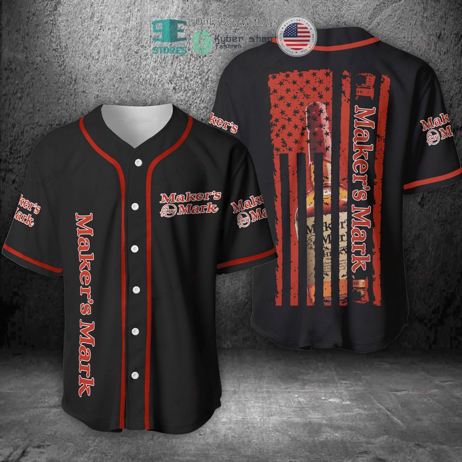 BEST Maker's Mark United States Flag black orange Baseball Jersey
