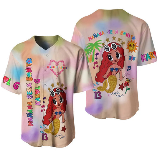 Manana Sera Karol G Red Gadient Baseball Jersey T-Shirts, Hoodie, Sweatshirt | WearSparks.com