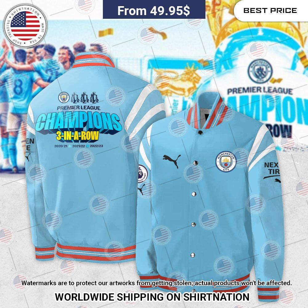BEST Manchester City Premier League Champions Baseball Jackets