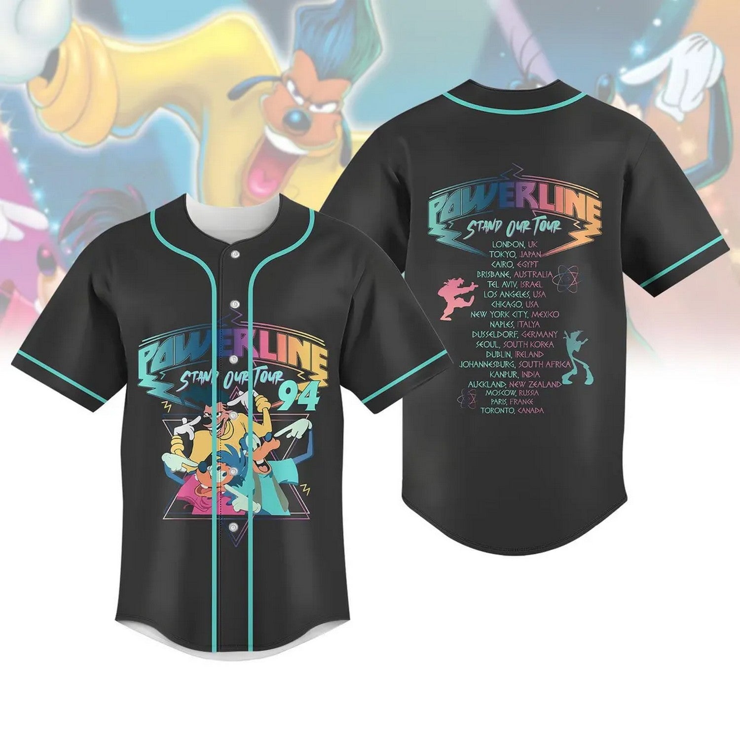 Max Goofy Roxanne Powerline Black Baseball Jersey T-Shirts, Hoodie, Sweatshirt | WearSparks.com (Image 1)