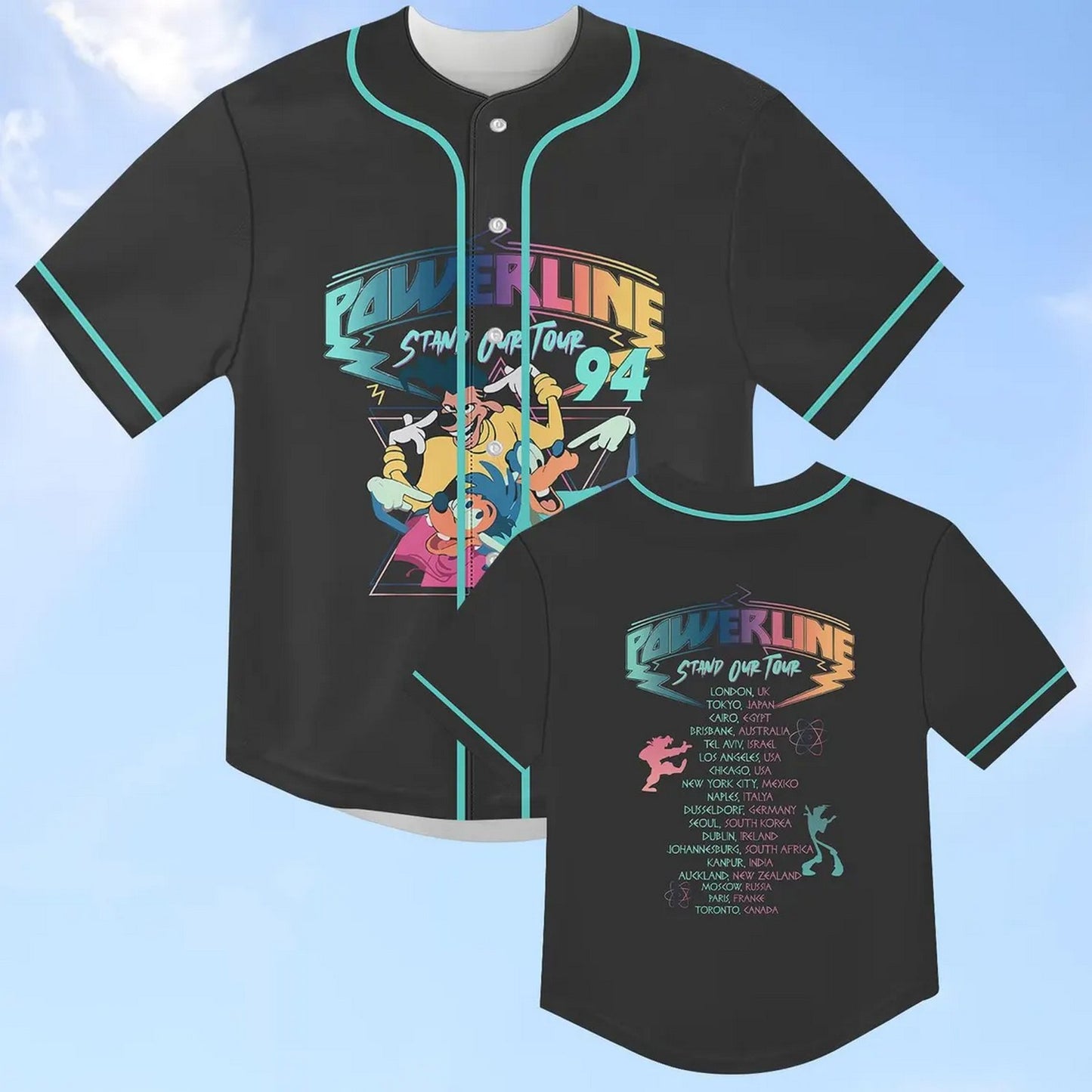 Max Goofy Roxanne Powerline Black Baseball Jersey T-Shirts, Hoodie, Sweatshirt | WearSparks.com (Image 2)