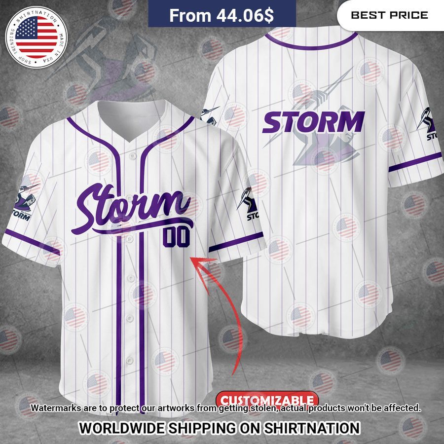 Melbourne Storm Custom Baseball Jersey