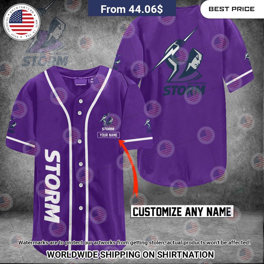 Melbourne Storm Custom Name Baseball Jersey