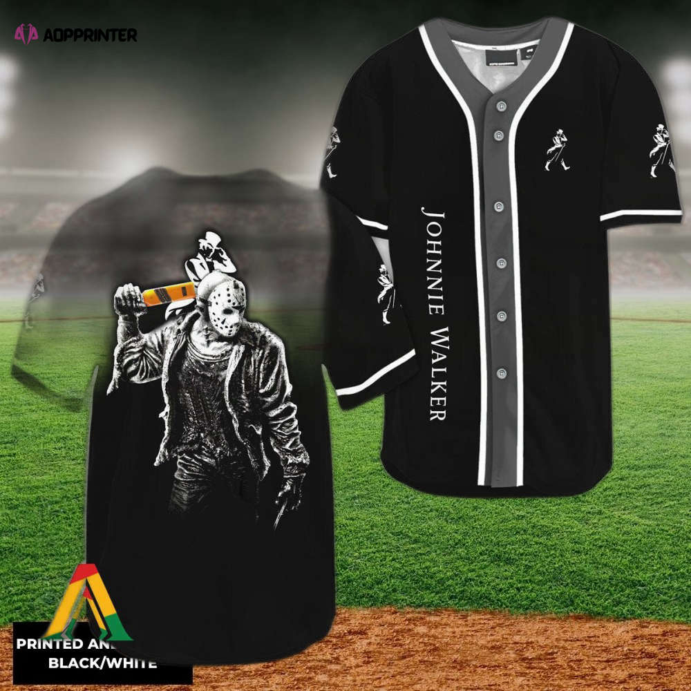 Men s Horror Jason Voorhees Johnnie Walker Baseball Jersey – Fearlessly Stylish Apparel