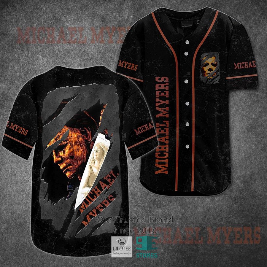 Michael Myers 3d face Horror Movie black Baseball Jersey