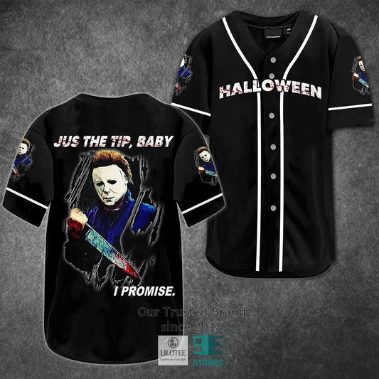 Michael Myers Jus the tip baby Horror Movie Baseball Jersey