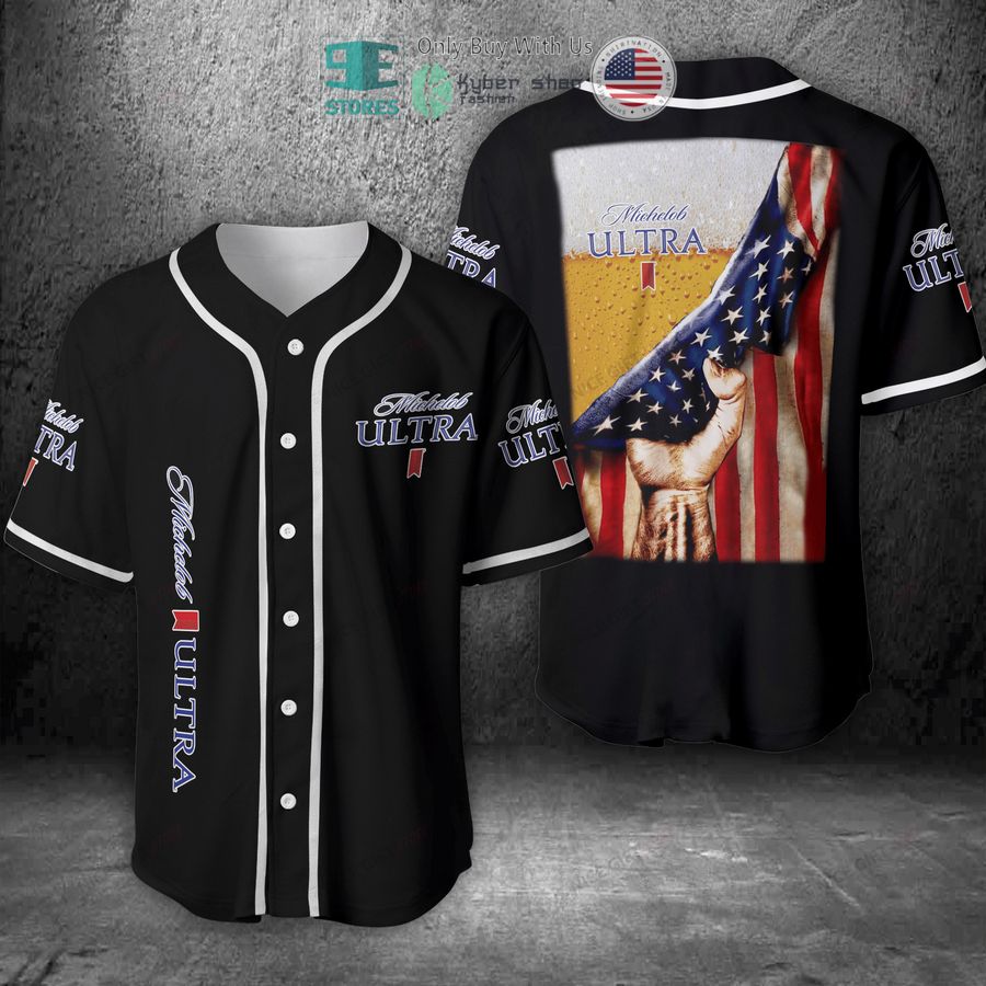 BEST Michelob Ultra Beer United States Flag Baseball Jersey