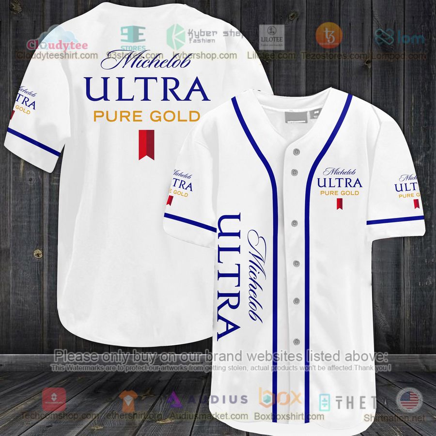 HOT Michelob ULTRA Pure Gold white Baseball Jersey Shirt