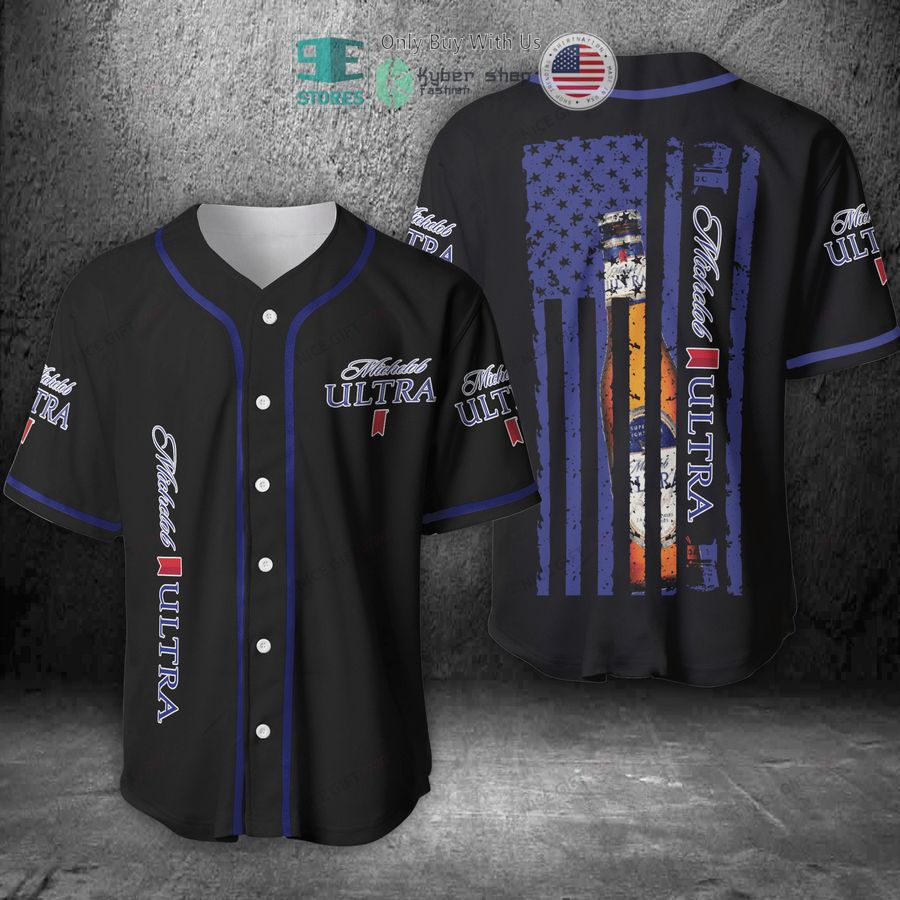 BEST Michelob Ultra United States Flag black blue Baseball Jersey
