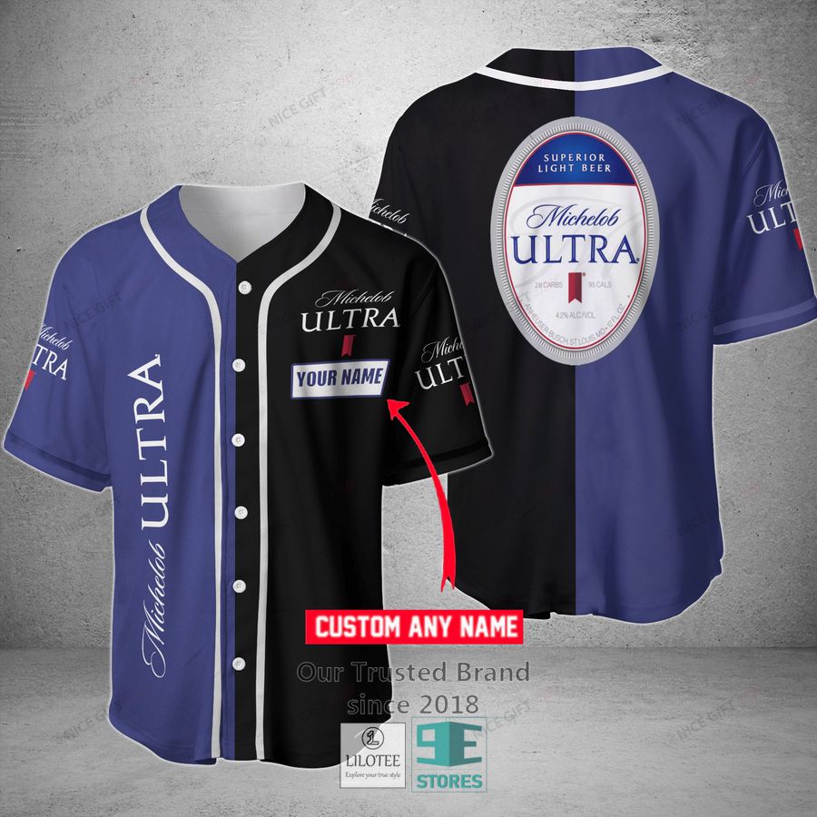 Michelob Ultra Your Name Black blue Baseball Jersey