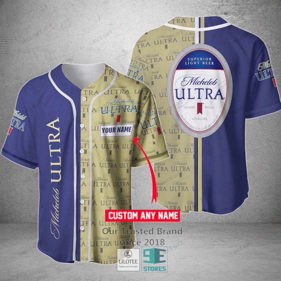 Michelob Ultra Your Name Blue Baseball Jersey
