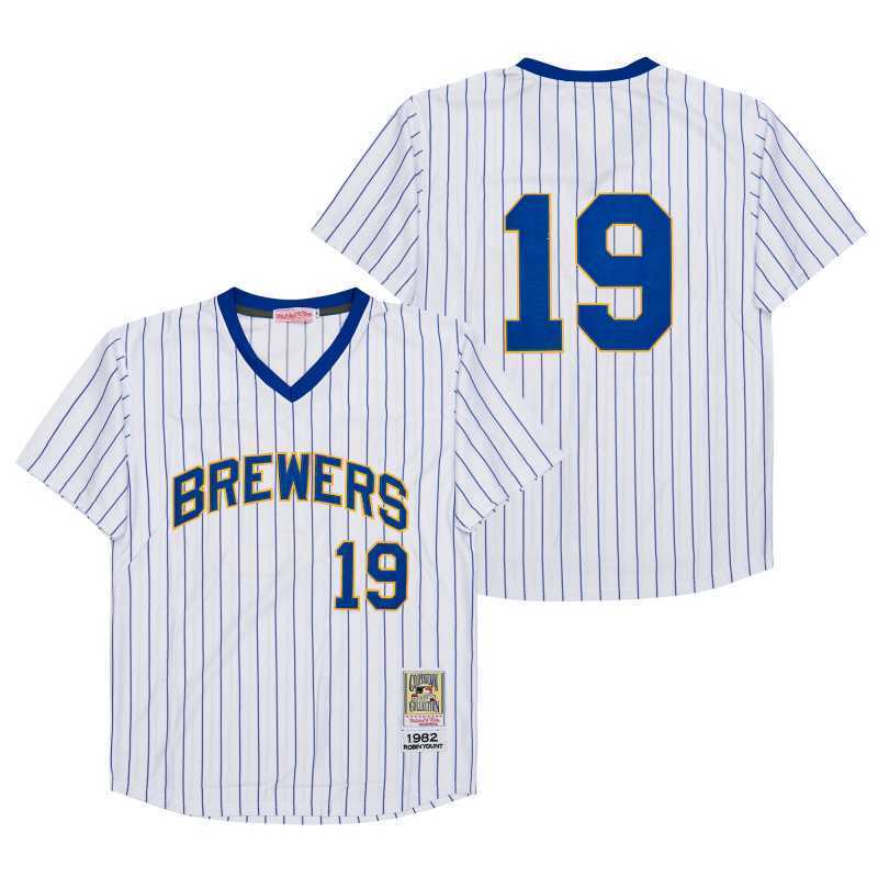 milwaukee brewers #19 robin yount white