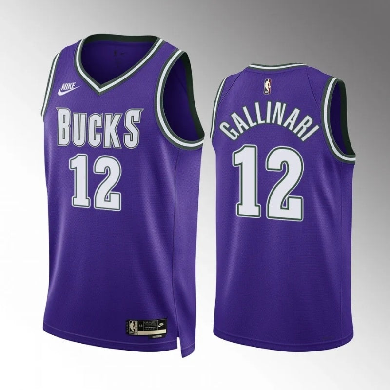 milwaukee bucks #12 danilo gallinari classic edition purple jersey