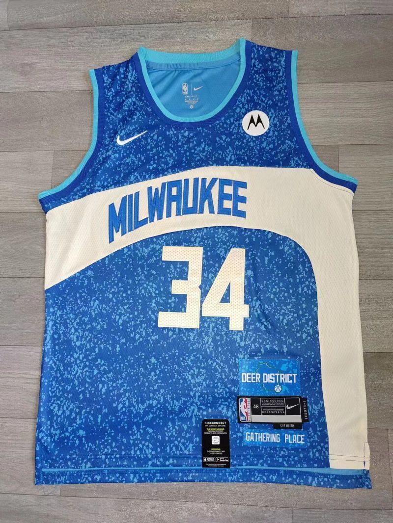 milwaukee bucks #34 giannis antetokounmpo 2023-24 city edition swingman jersey 24 Season Bucks 34 City Style 2