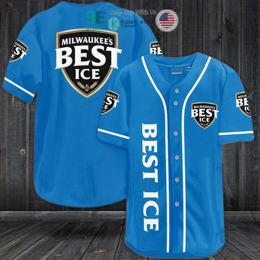 BEST Milwaukee's Best Ice blue Baseball Jersey