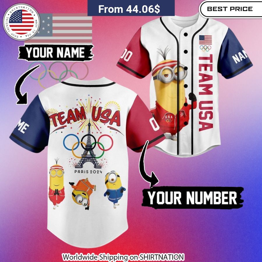 Minion Team USA Olympic Paris 2024 Baseball Jersey