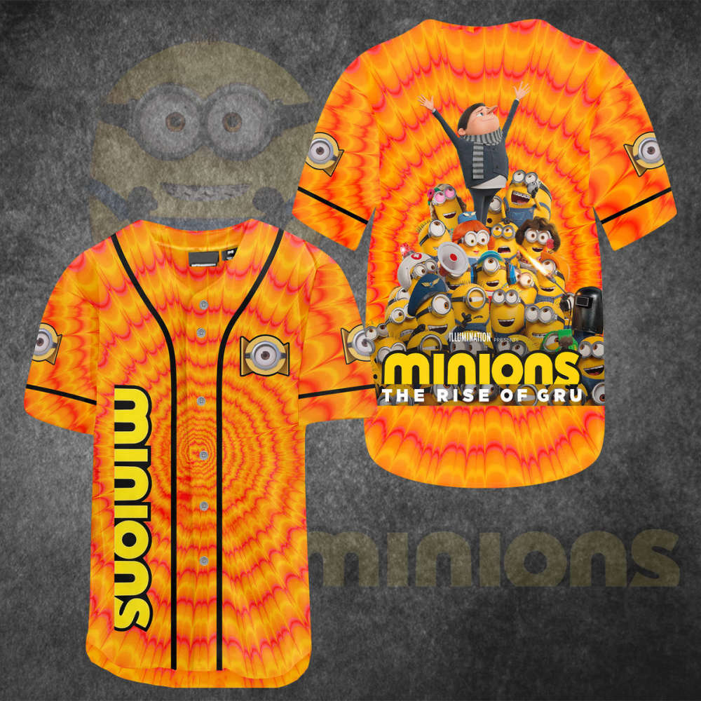 Minions Rise of Gru Baseball Jersey: Playful Fan Style with a Twist
