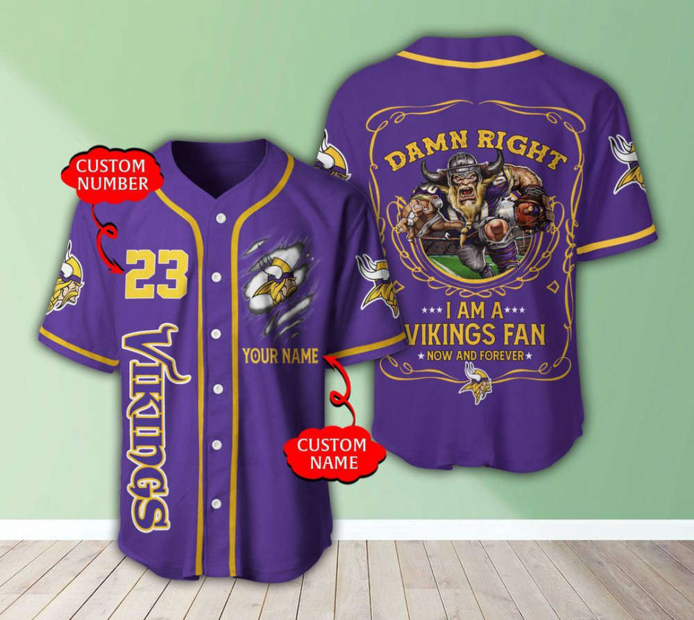 Minnesota Vikings Personalized Baseball Jersey - lylyprint.com T-Shirts, Hoodie, Sweatshirt | WearSparks.com (Image 2)