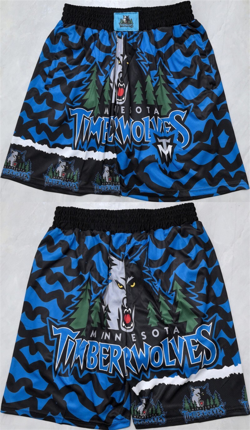 minnesota timberwolves black 2025 shorts (run small)