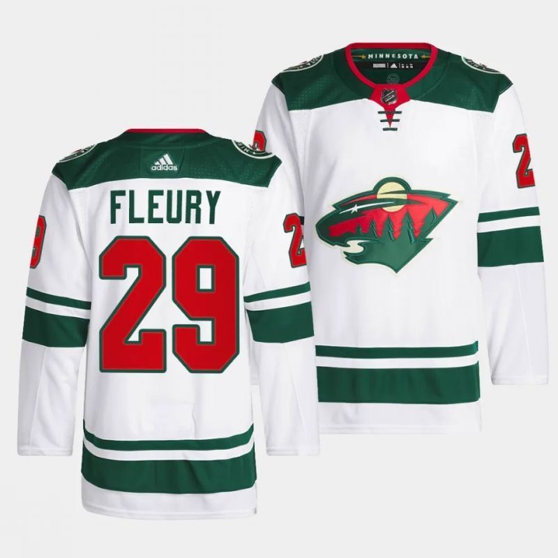 minnesota wild #29 marc-andre fleury away white men jersey
