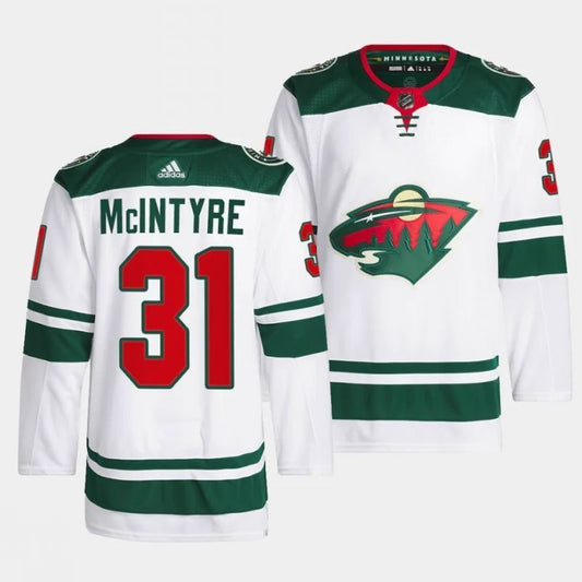 minnesota wild #31 zane mcintyre away white men jersey