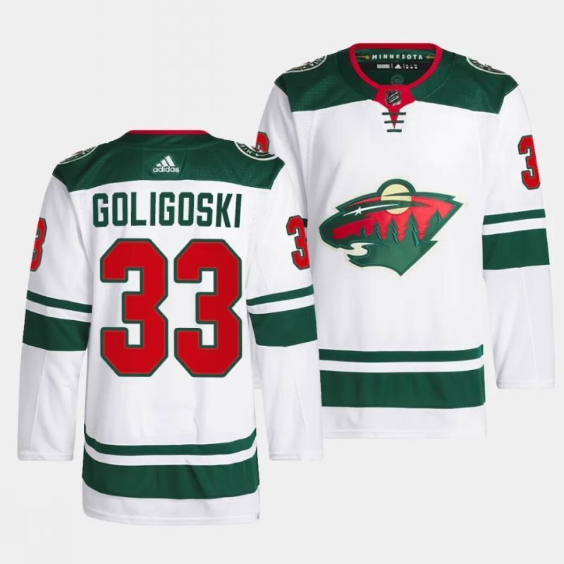 minnesota wild #33 alex goligoski away white men jersey
