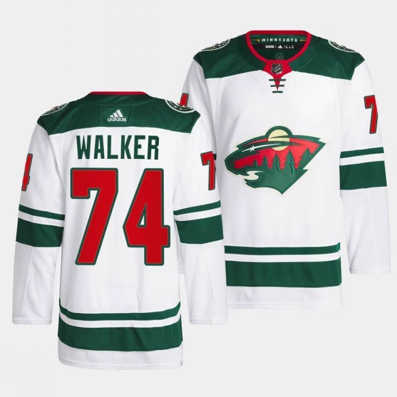 minnesota wild #74 sammy walker away white men jersey