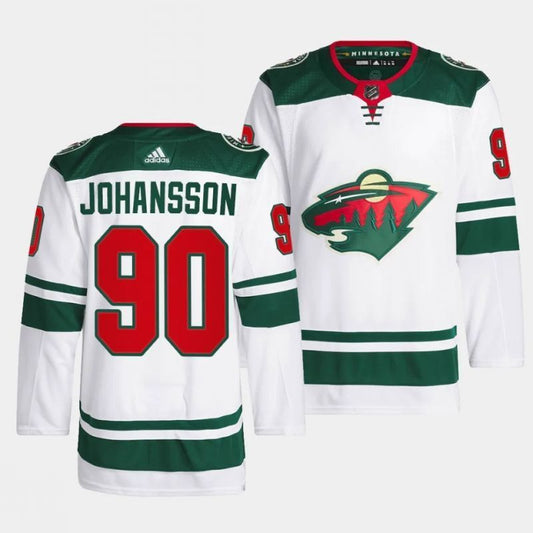 minnesota wild #90 marcus johansson away white men jersey