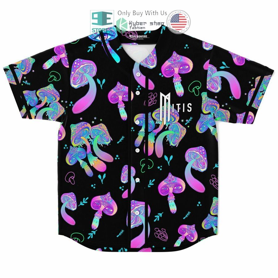 BEST Mitis Mushrooms black Baseball Jersey
