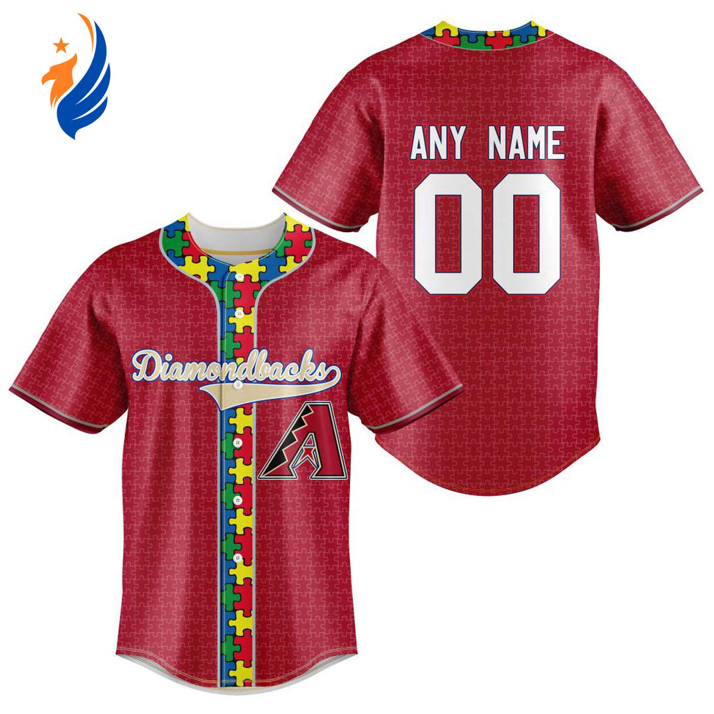 MLB Arizona Diamondbacks Specialized Baseball Jersey Fearless Aganst Autism Gift for Men Women - Bafud... (Image 1)