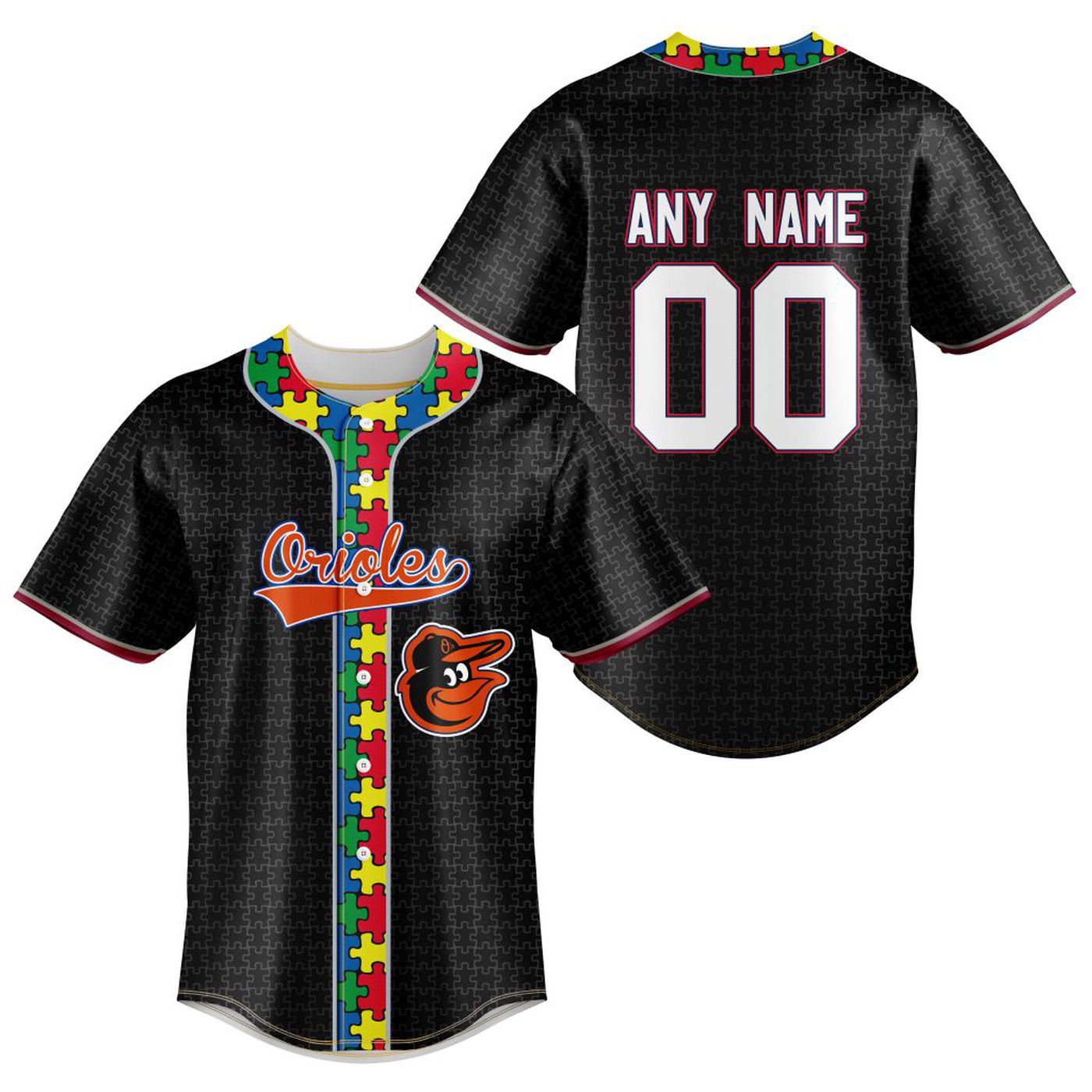 MLB Baltimore Orioles Specialized Baseball Jersey Fearless Aganst Autism Gift for Men Women - Bafud T-Shirts,... (Image 2)