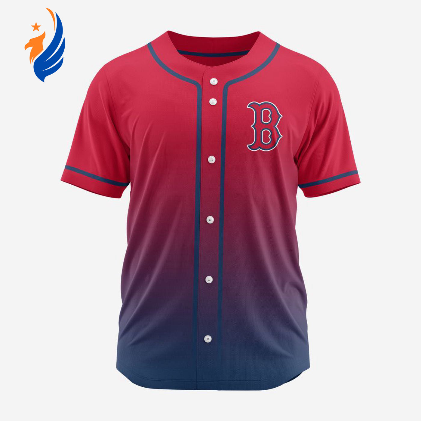 MLB Boston Red Sox Personalized Gradient Design Baseball Jersey Gift for Men Women - Bafud T-Shirts, Hoodie,... (Image 1)