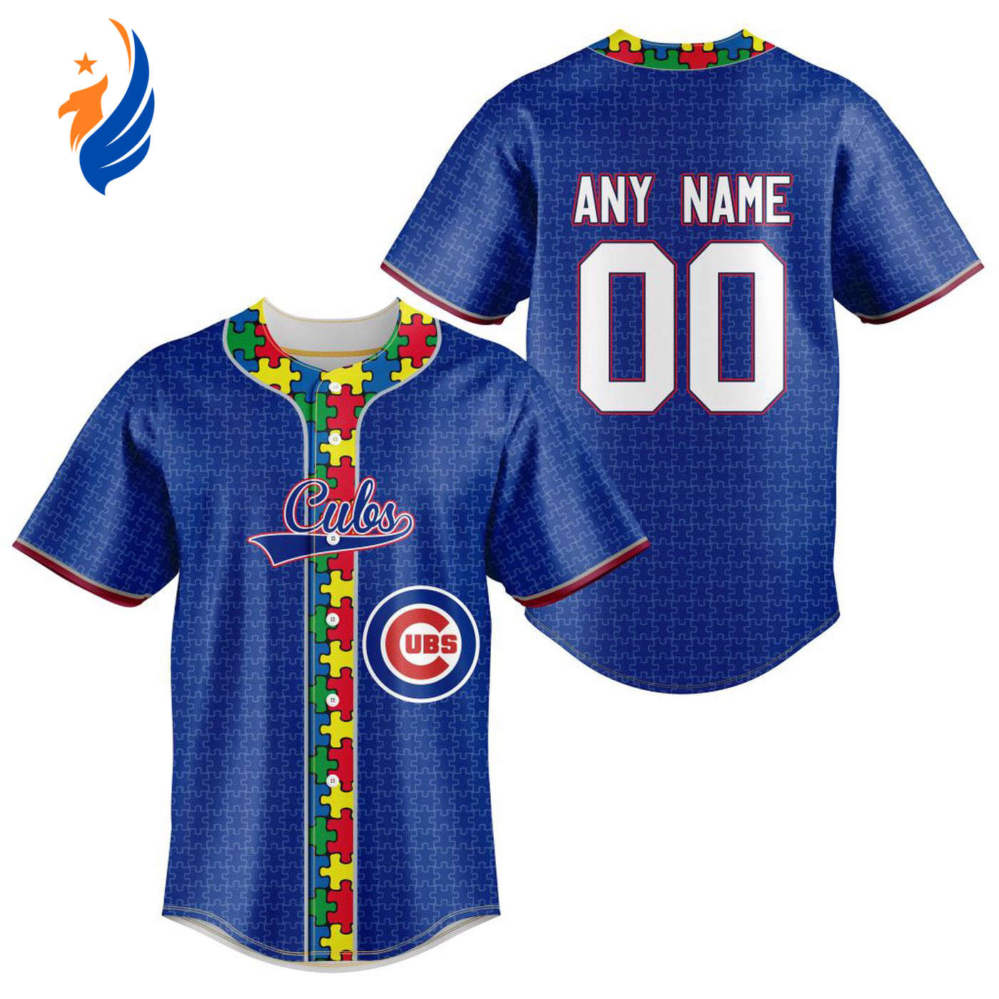 MLB Chicago Cubs Mix Grateful Dead | Specialized Baseball Jersey Fearless Aganst Autism Gift for Men Women -... (Image 1)