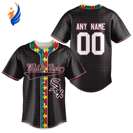 MLB Chicago White Sox Specialized Baseball Jersey Fearless Aganst Autism Gift for Men Women - Bafud T-Shirts,... (Image 1)
