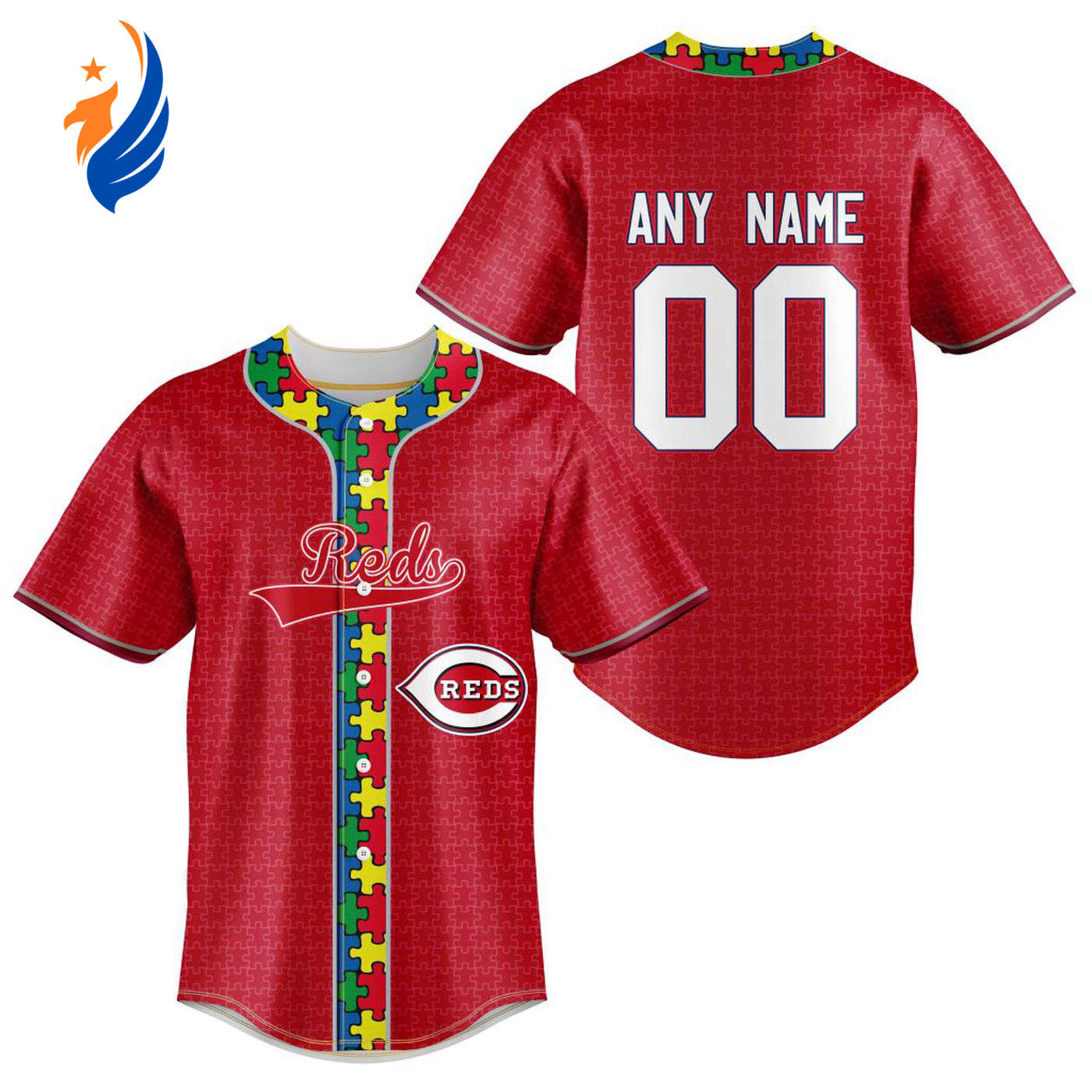 MLB Cincinnati Reds Specialized Baseball Jersey Fearless Aganst Autism Gift for Men Women - Bafud T-Shirts,... (Image 1)