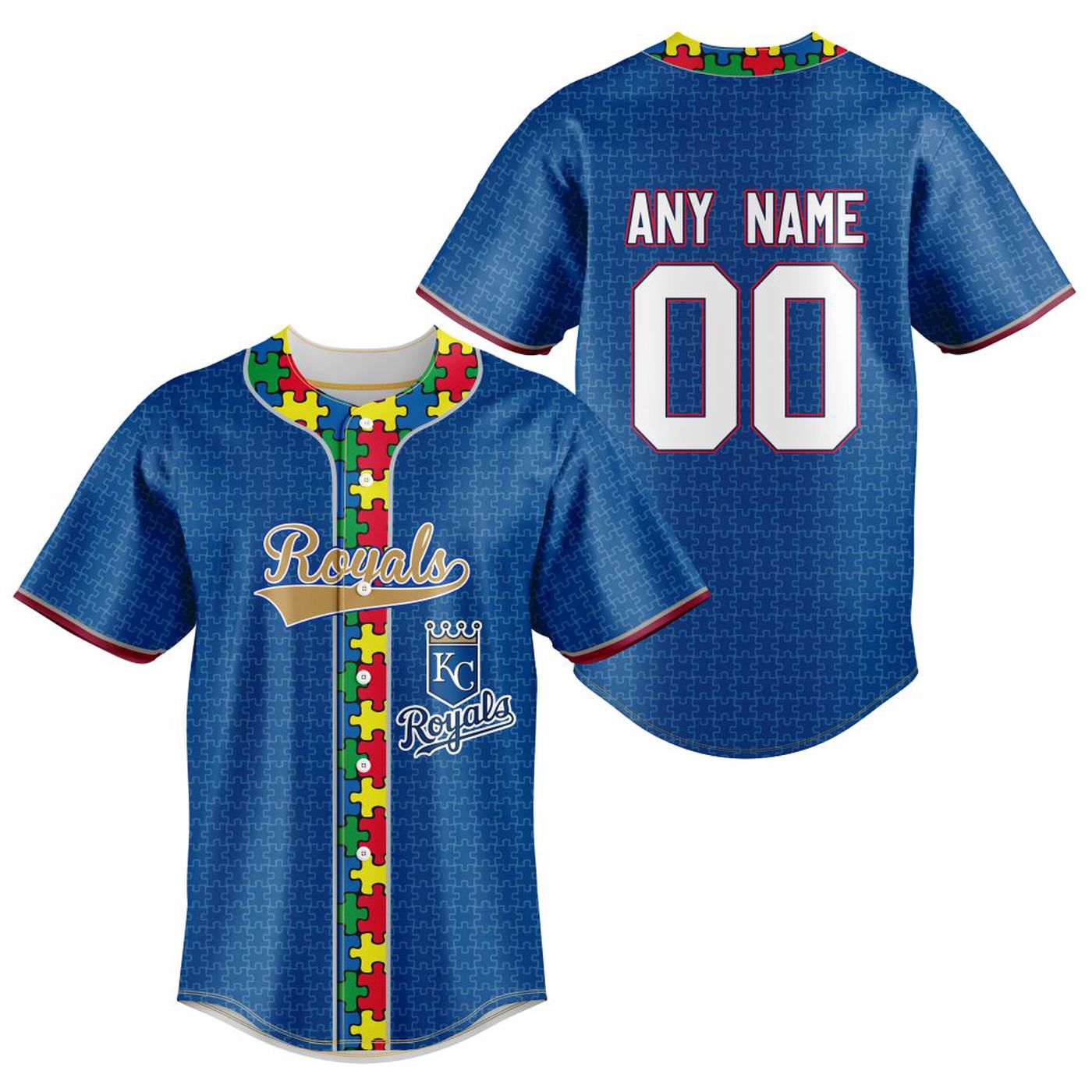MLB Kansas City Royals Specialized Baseball Jersey Fearless Aganst Autism Gift for Men Women - Bafud T-Shirts,... (Image 2)
