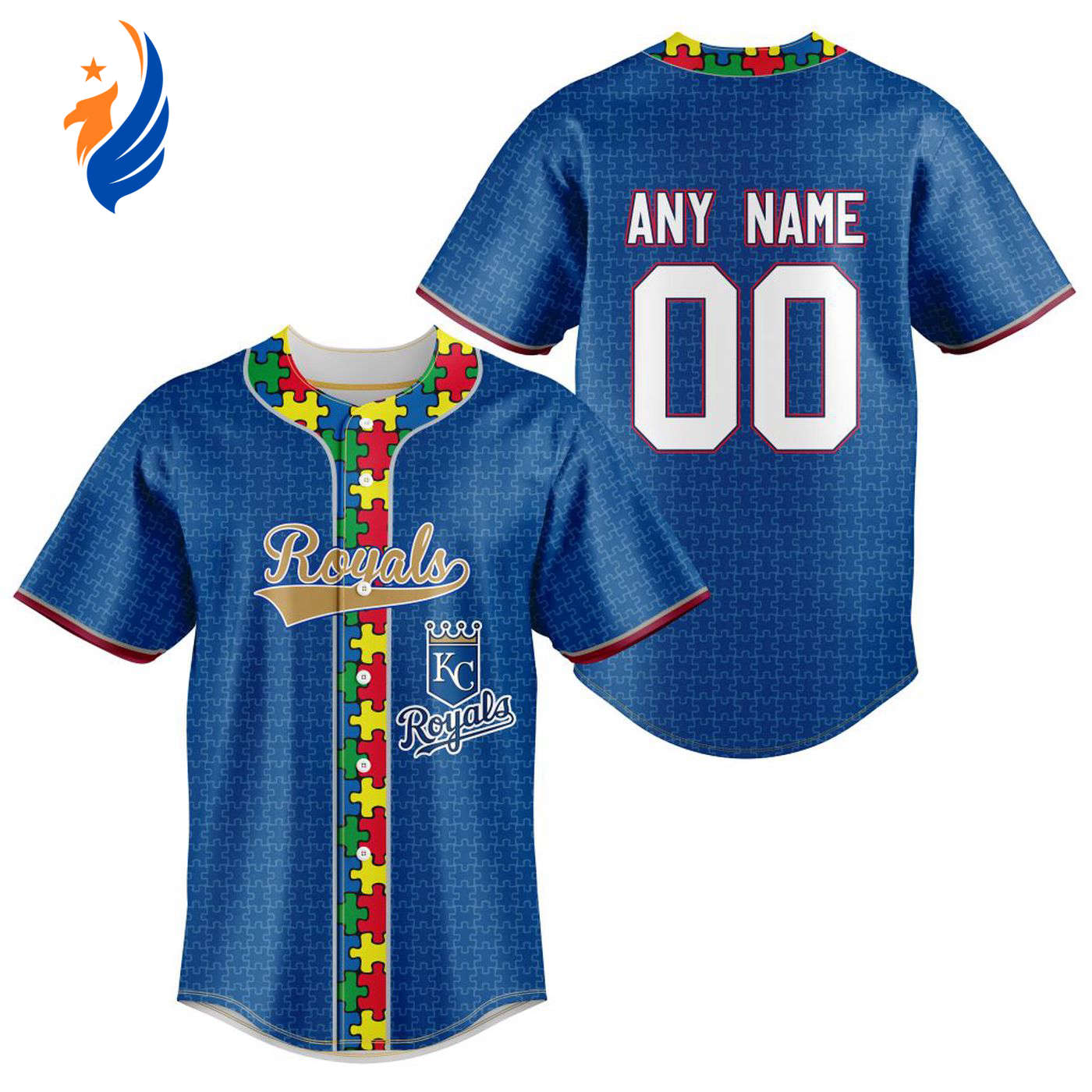 MLB Kansas City Royals Specialized Baseball Jersey Fearless Aganst Autism Gift for Men Women - Bafud T-Shirts,... (Image 1)