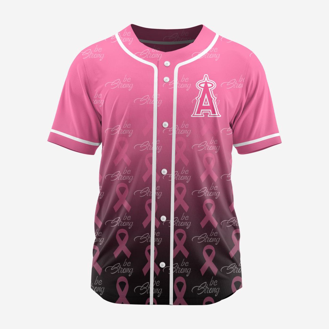 MLB Los Angeles Angels Special Pink Design Fight Breast Cancer Baseball Jersey Gift for Men Women - Bafud... (Image 3)
