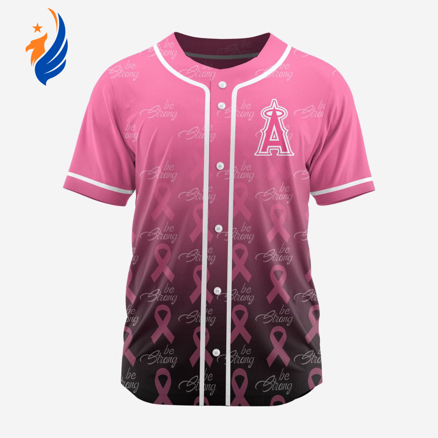 MLB Los Angeles Angels Special Pink Design Fight Breast Cancer Baseball Jersey Gift for Men Women - Bafud... (Image 1)