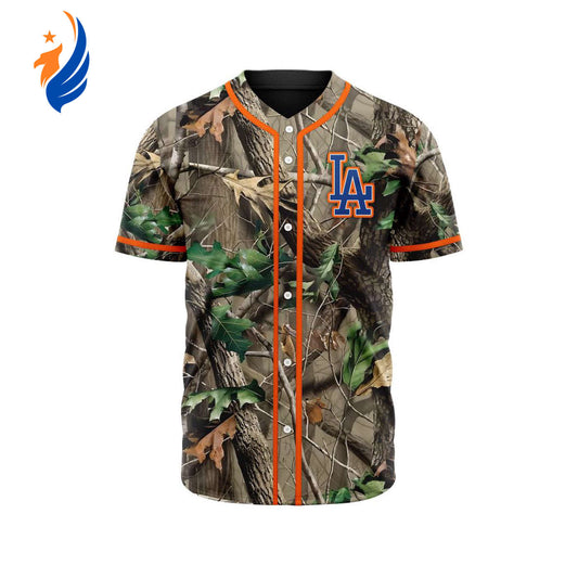MLB Los Angeles Dodgers Special Realtree Camo Hunting Baseball Jersey Gift for Men Women - Bafud T-Shirts,... (Image 1)