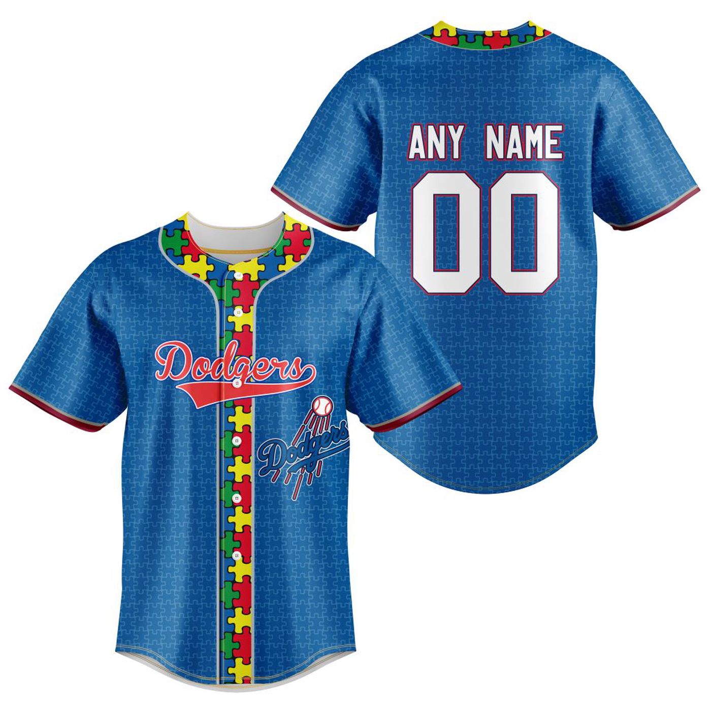 MLB Los Angeles Dodgers Specialized Baseball Jersey Fearless Aganst Autism Gift for Men Women - Bafud T-Shirts,... (Image 2)